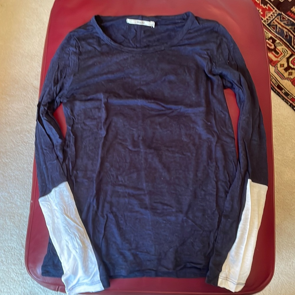 J Brand heathered blue and white light shirt